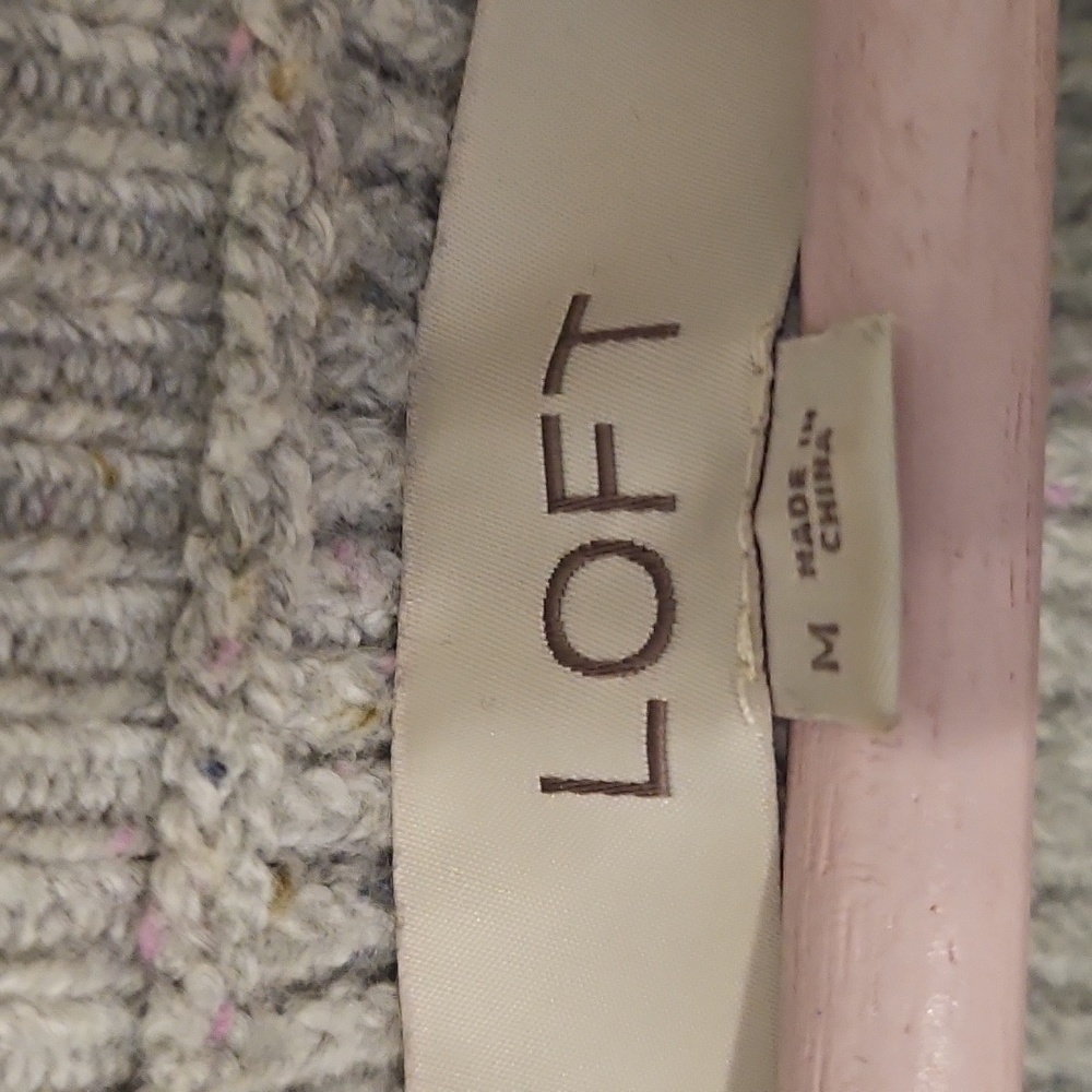 LOFT Gray Long Sleeve Sweater Dress - Picture 3 of 6